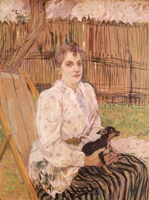 Портрет. Дама с собачкой.  Картон, масло. 75х57,2см. 1891