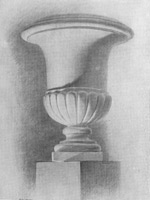 19. Закопченный учебный рисунок вазы
