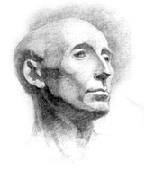 5. Законченный рисунок гипсовой головы