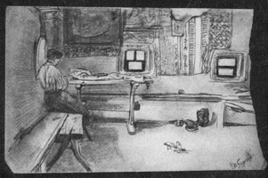 14. В. А. Серов. В крестьянской избе. Зарисовка